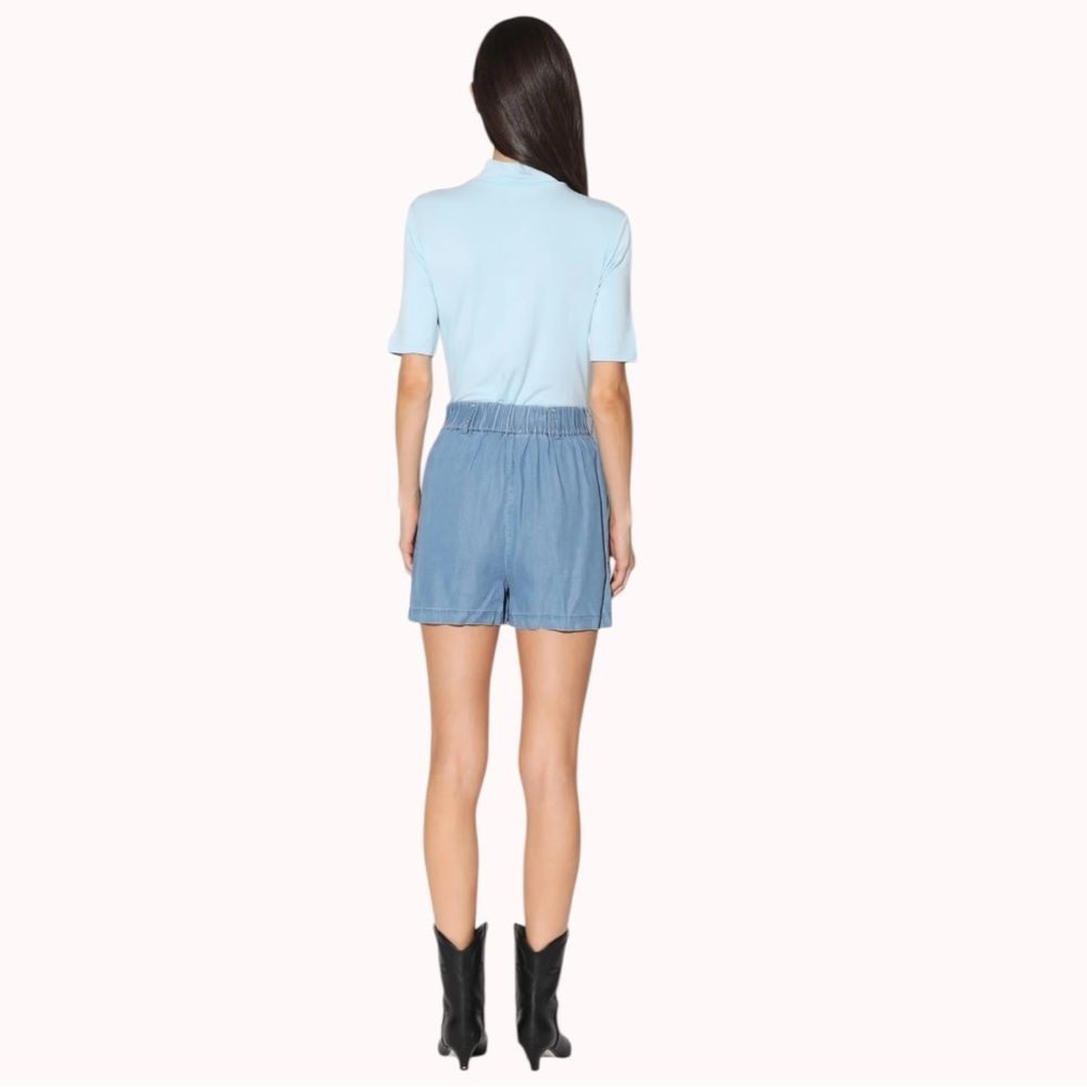 Walter Baker Shelby Cut Out Short Sleeve Top in Light Blue  Womens Medium - Picture 2 of 7